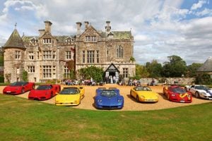 Beaulieu National Motor Museum - palace with cars in front Beaulieu National Motor Museum - palace with cars in front