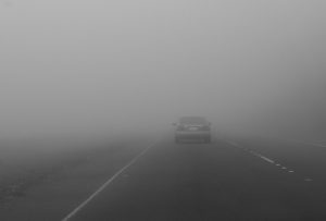 Driver-from-stupid-street driving in fog