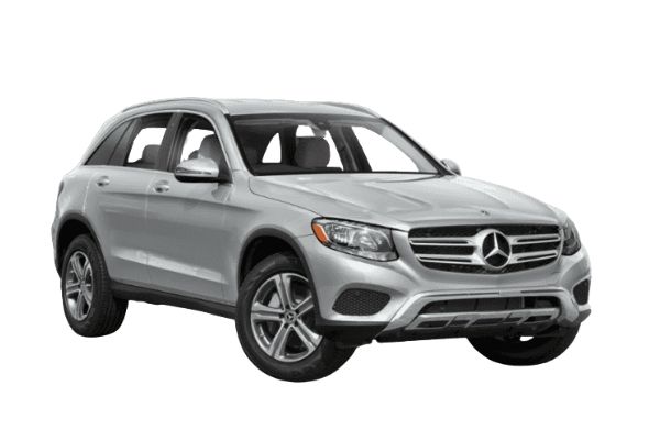 Front and side view of the Mercedes-Benz GLC which is available for bad credit car lease