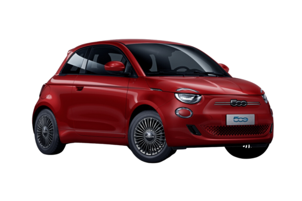 Fiat 500 Electric front and side view