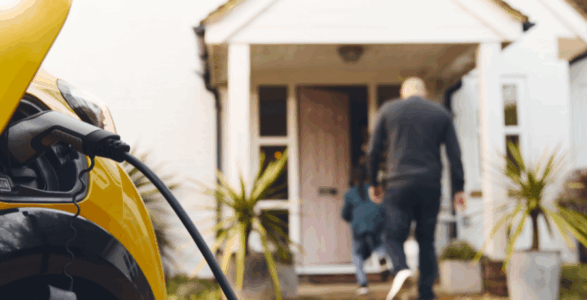 Electric Car Charger outside House